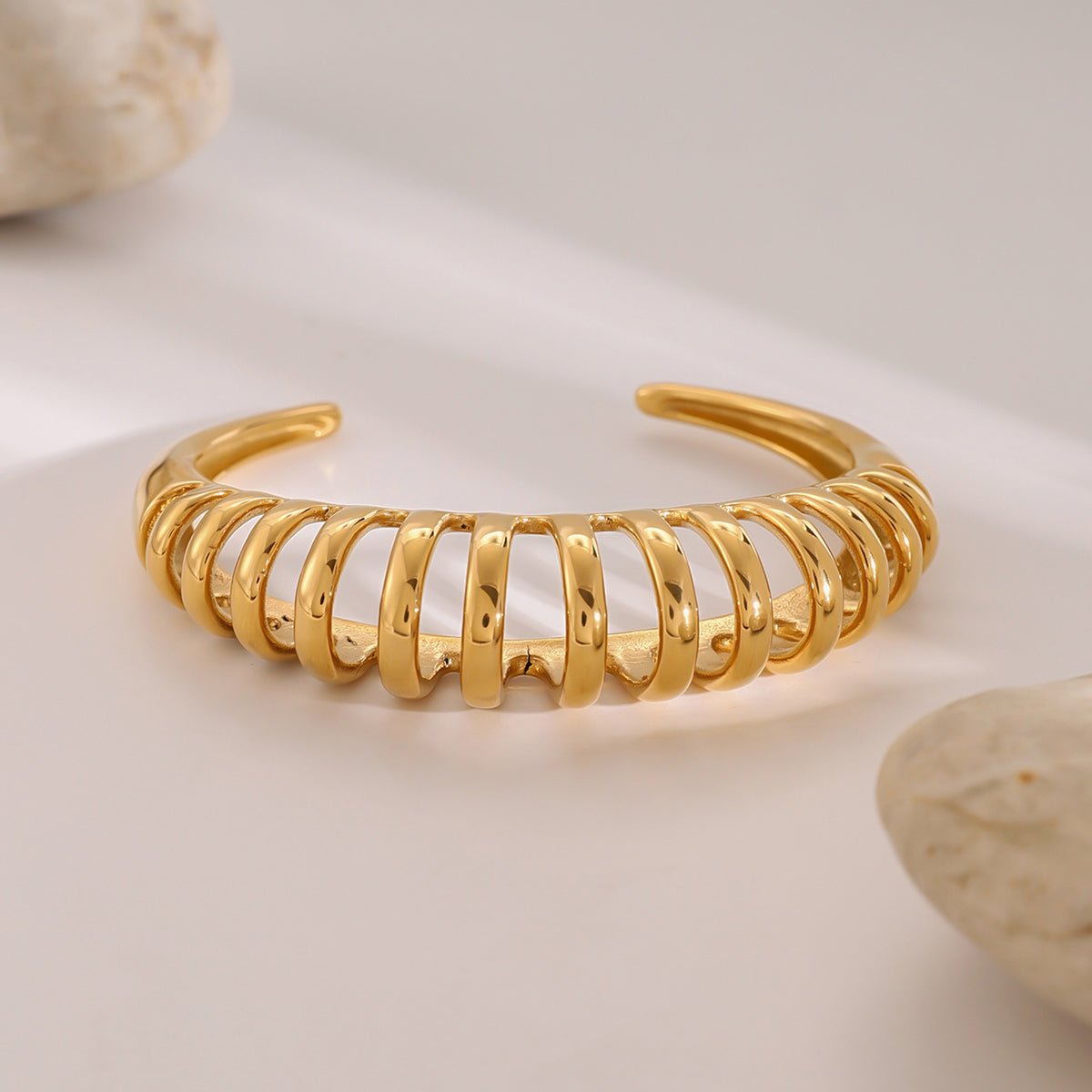 18K Gold - Plated Stainless Steel Cutout Bracelet - Coastal Free Spirit