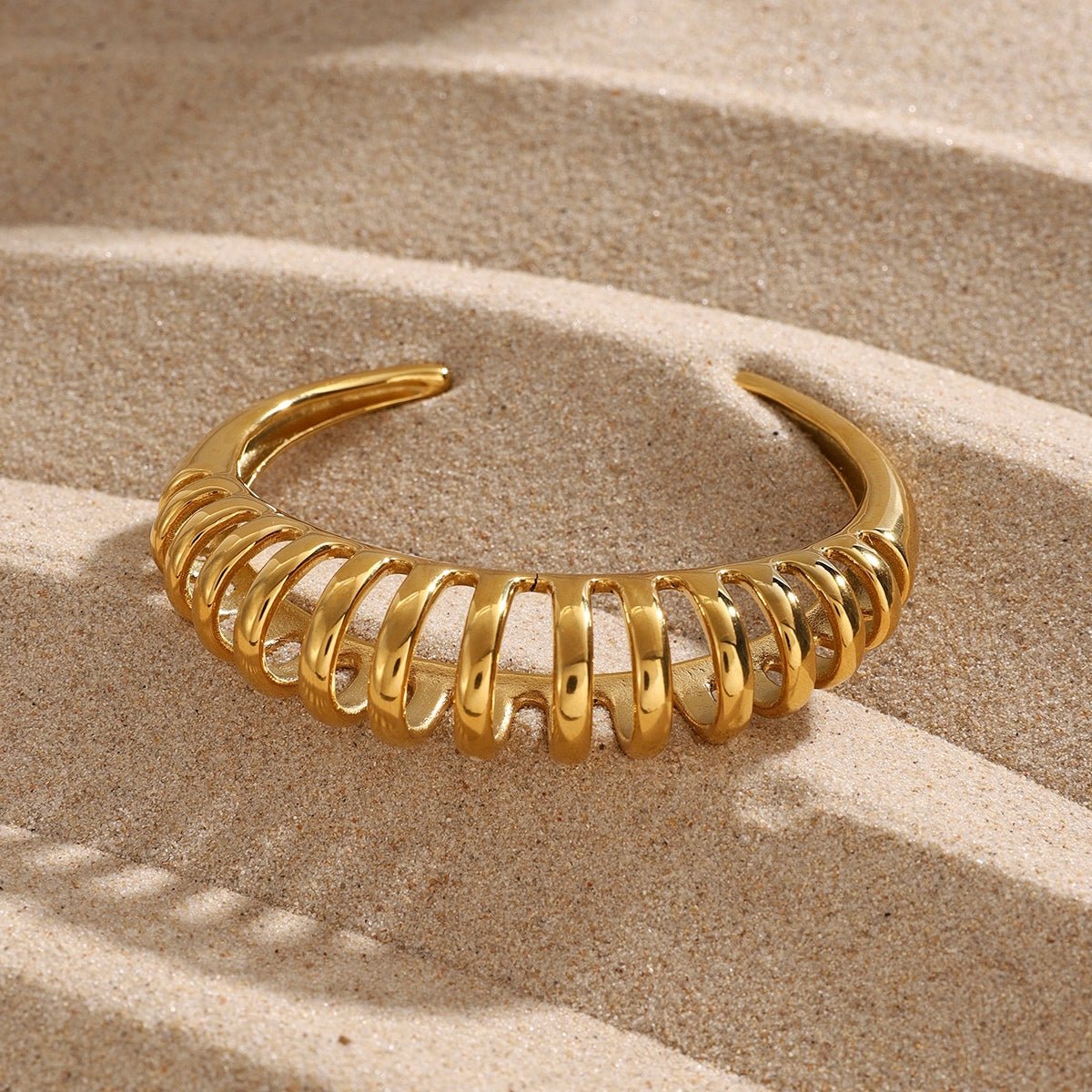 18K Gold - Plated Stainless Steel Cutout Bracelet - Coastal Free Spirit