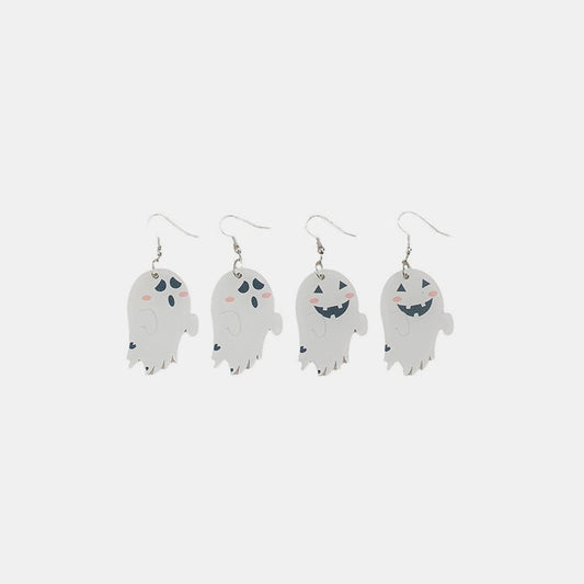 2 Piece Alloy Acrylic Ghost Dangle Earrings - Coastal Free Spirit