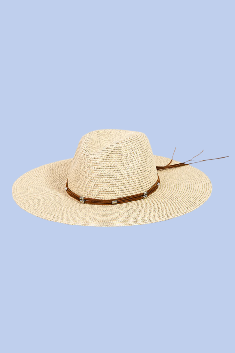 Fame Rope Strap Wide Brim Weave Hat