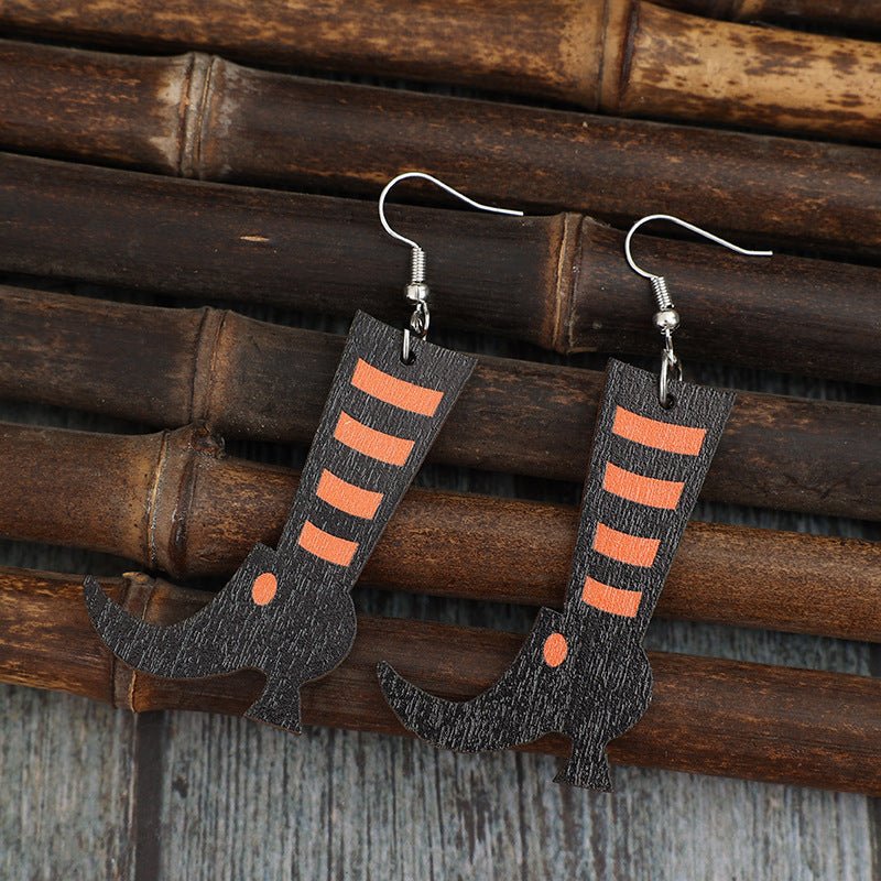 Alloy Wooden Boots Earrings - Coastal Free Spirit