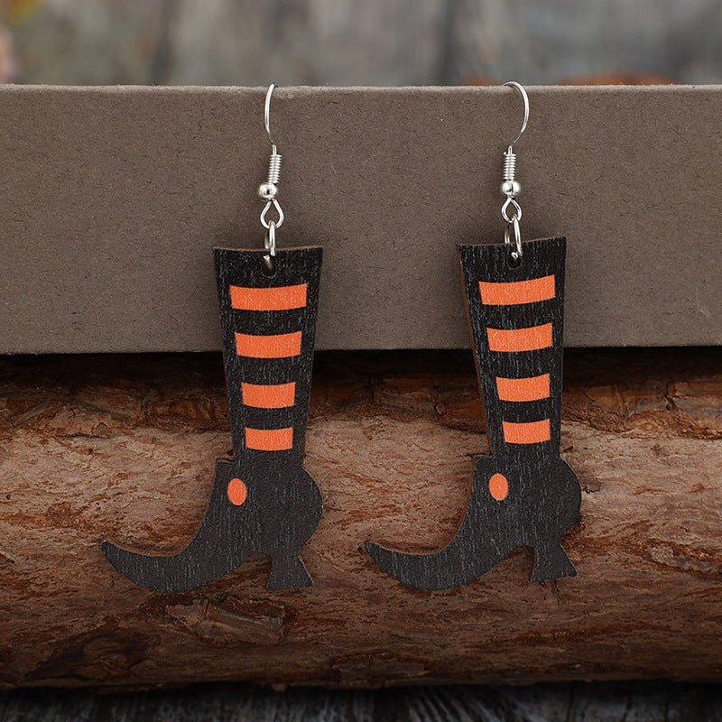 Alloy Wooden Boots Earrings - Coastal Free Spirit