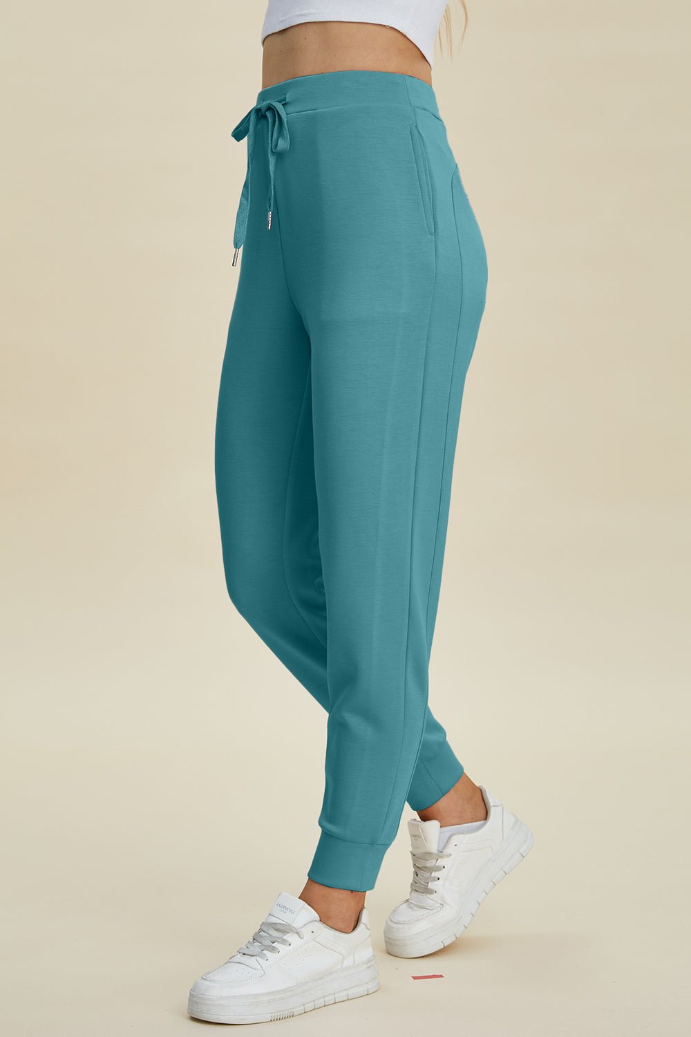 Basic Bae Full Size Air Scuba Drawstring High Waist Joggers - Coastal Free Spirit