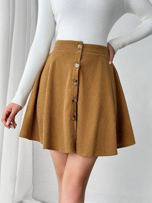 Buttoned Mini Skirt - Coastal Free Spirit